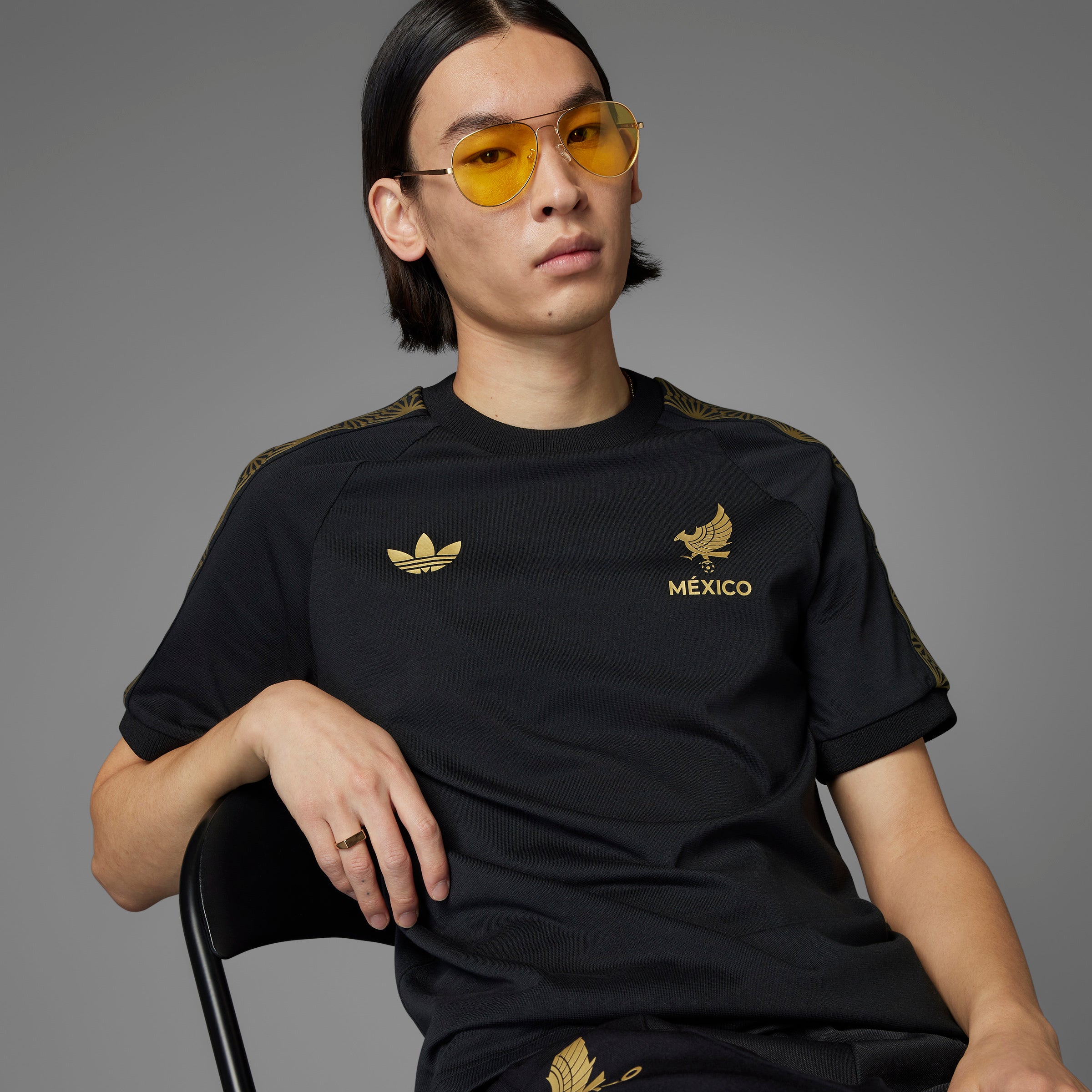adidas Mexico Gold T-Shirt Black