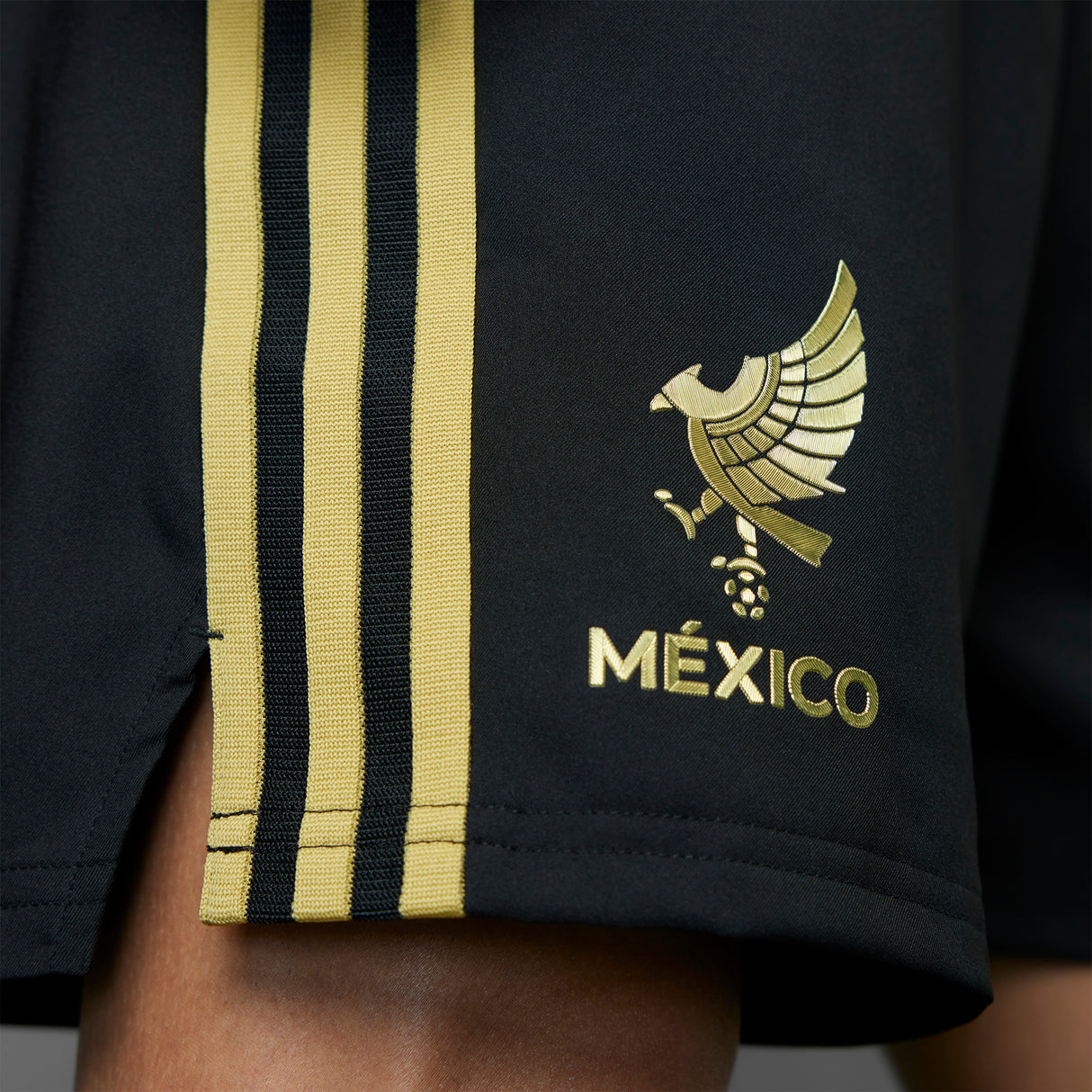 adidas Mexico 25 Gold Men's Soccer Shorts - Black