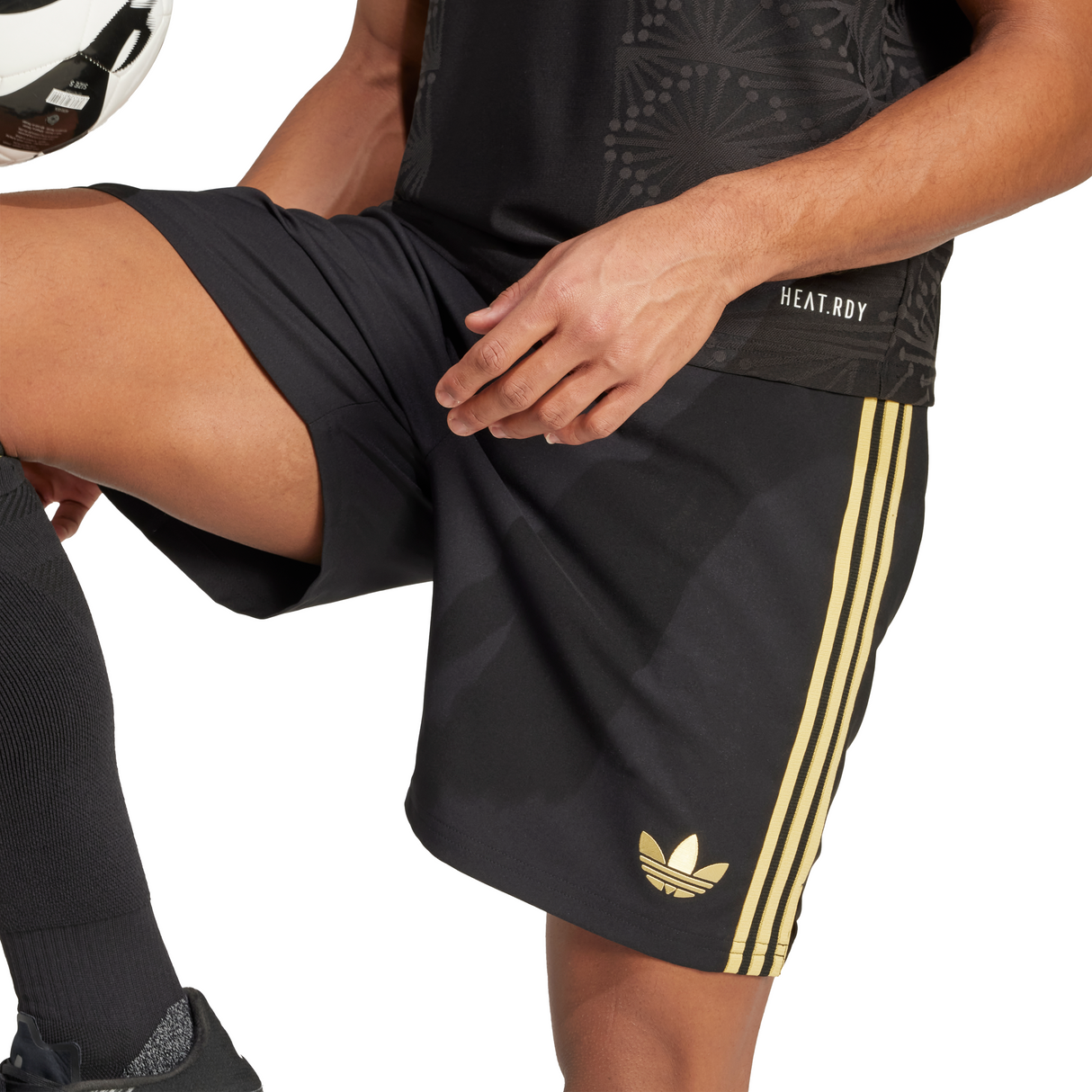 adidas Mexico 25 Gold Men's Soccer Shorts - Black