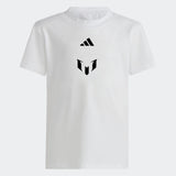 adidas Messi Youth Cotton Tee - White/Pink