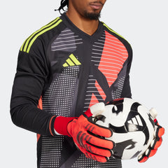 adidas Predator Pro Fingersave Goalkeeper Gloves Luci Red/Black/Pure Ruby