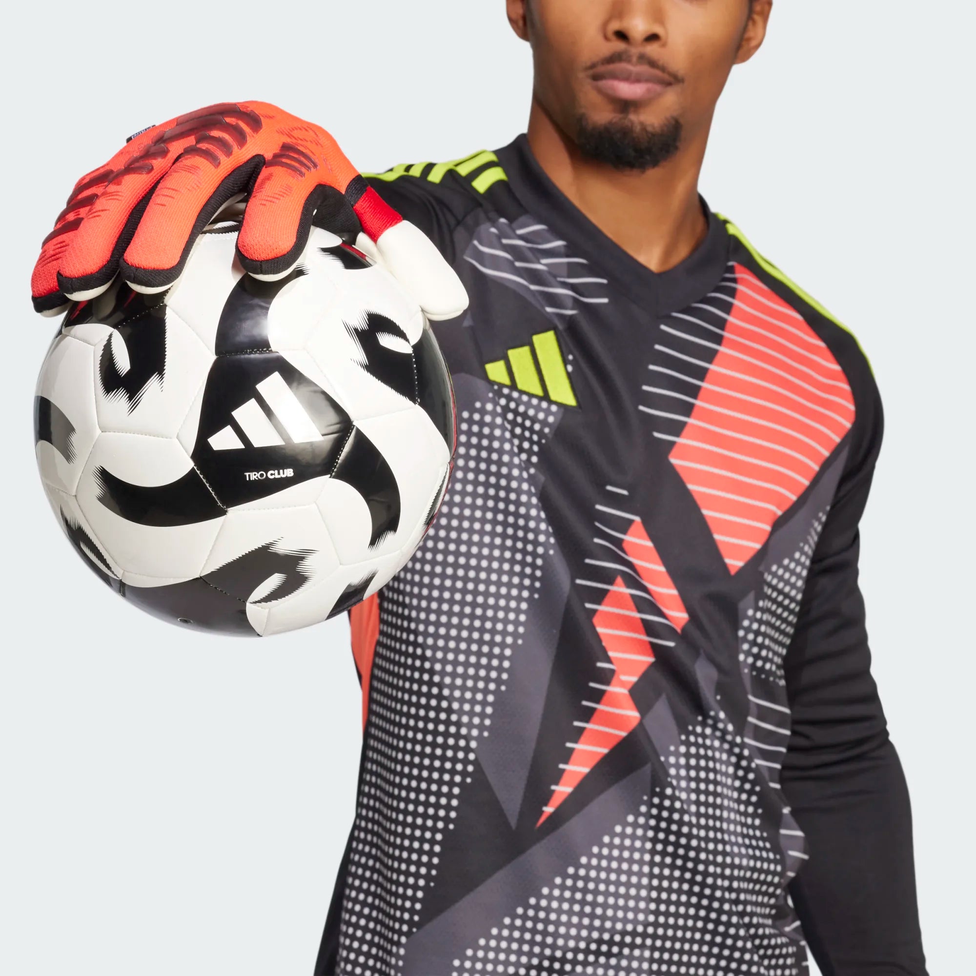 adidas Predator Pro Fingersave Goalkeeper Gloves Luci Red/Black/Pure Ruby