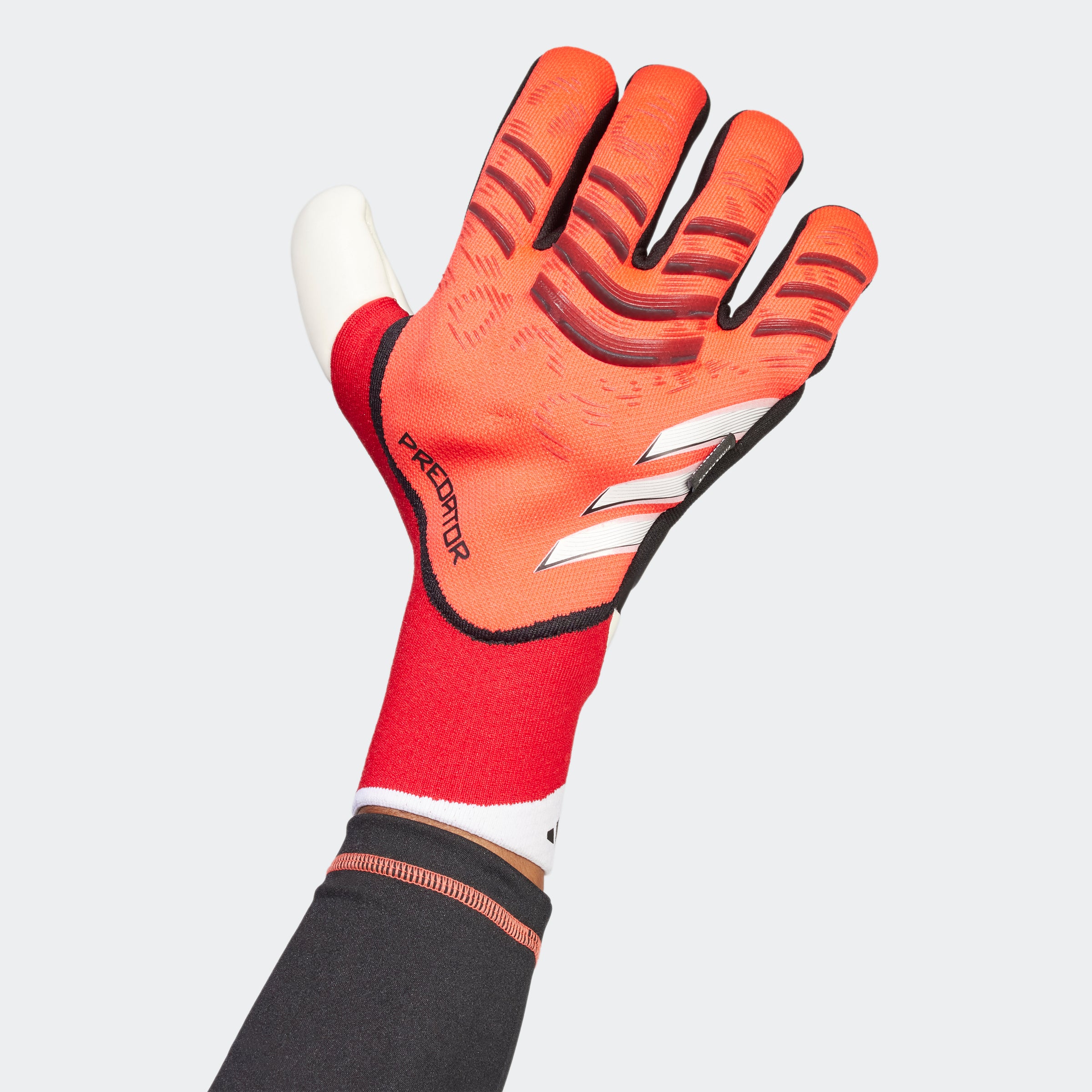 adidas Predator Pro Fingersave Goalkeeper Gloves Luci Red/Black/Pure Ruby