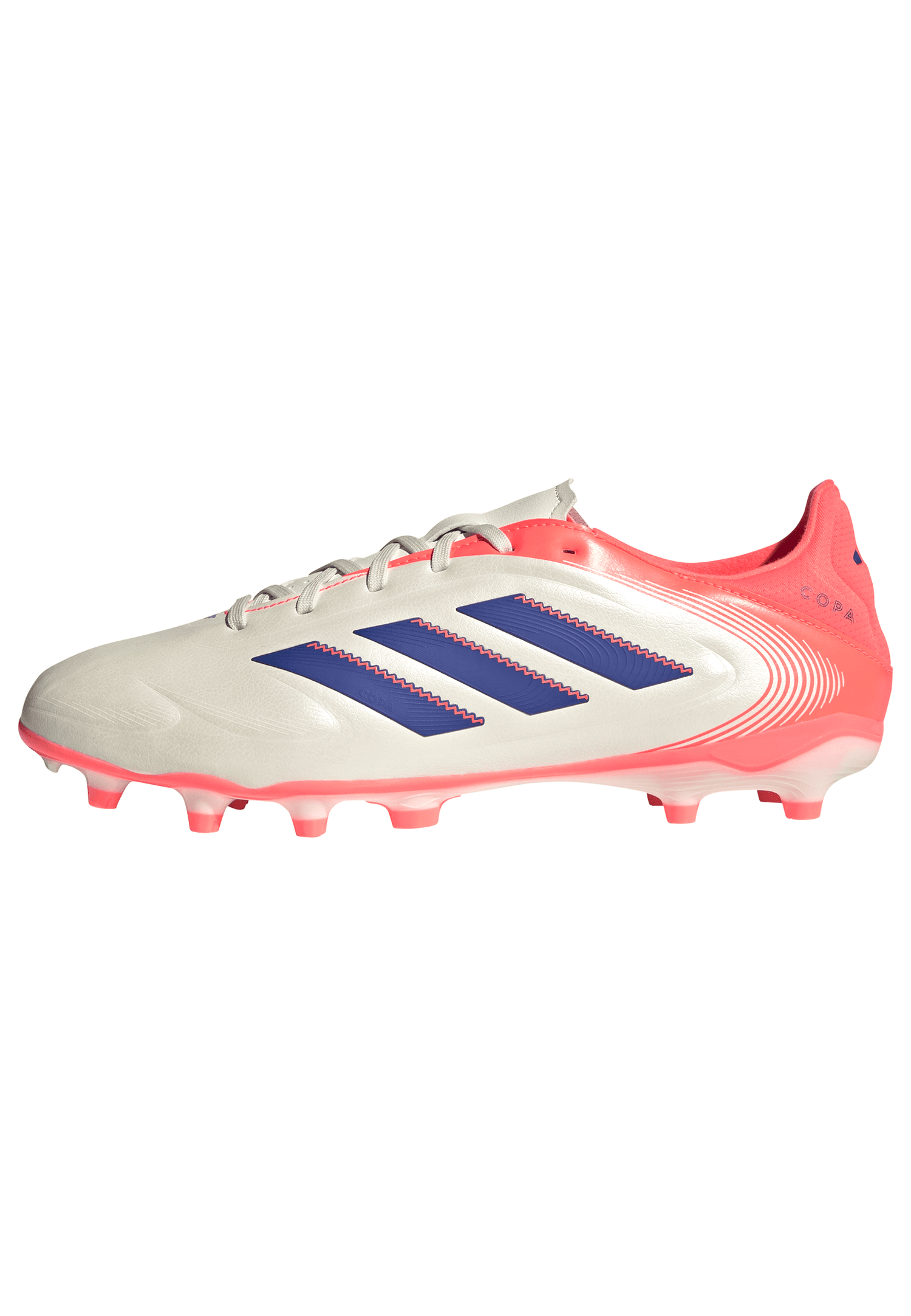 Tacos de fútbol adidas Copa Pure III League FG/MG para hombre - Blanco/Azul/Naranja