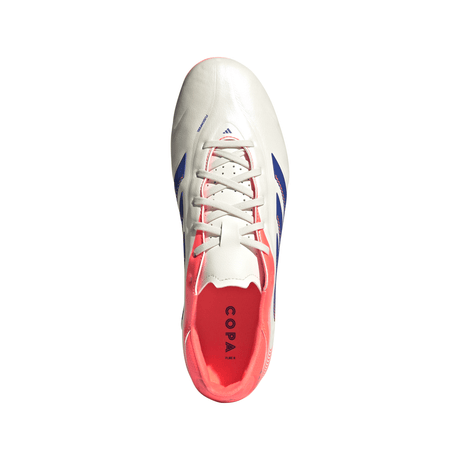 Tacos de fútbol adidas Copa Pure III League FG/MG para hombre - Blanco/Azul/Naranja