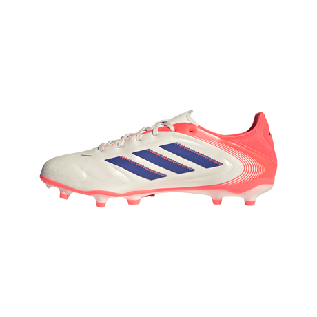Tacos de fútbol adidas Copa Pure III League FG/MG para hombre - Blanco/Azul/Naranja