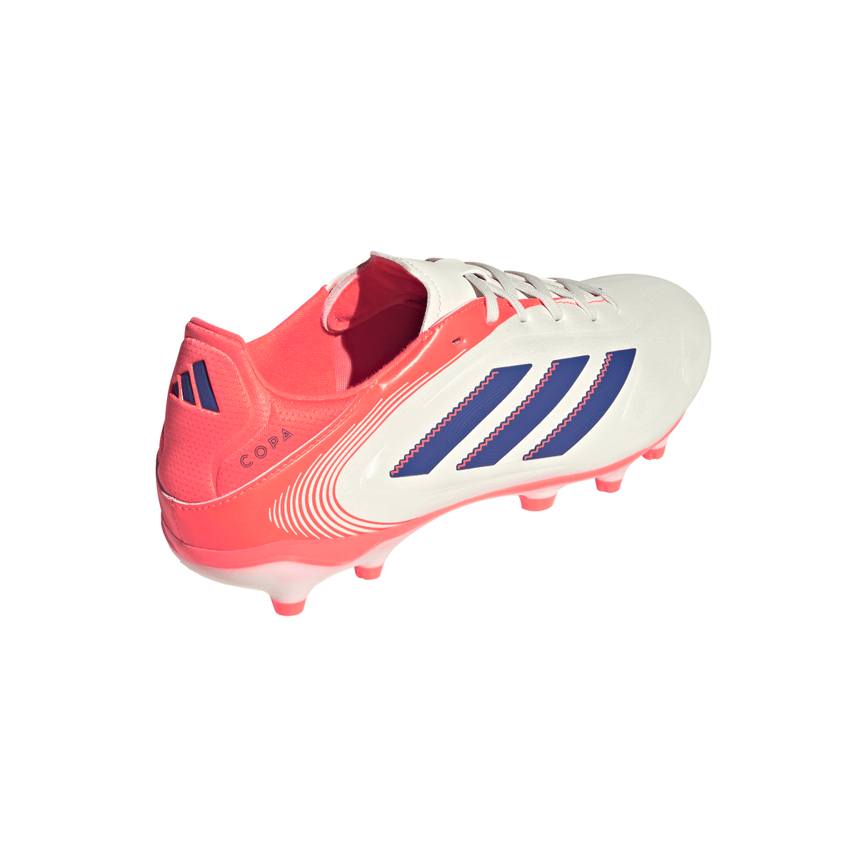 Tacos de fútbol adidas Copa Pure III League FG/MG para hombre - Blanco/Azul/Naranja