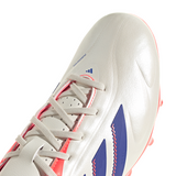 Tacos de fútbol adidas Copa Pure III League FG/MG para hombre - Blanco/Azul/Naranja