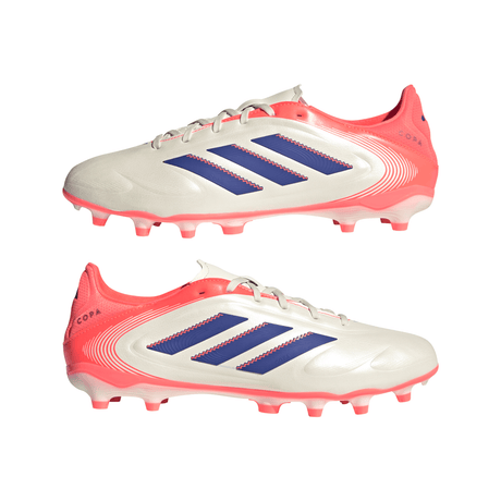 Tacos de fútbol adidas Copa Pure III League FG/MG para hombre - Blanco/Azul/Naranja