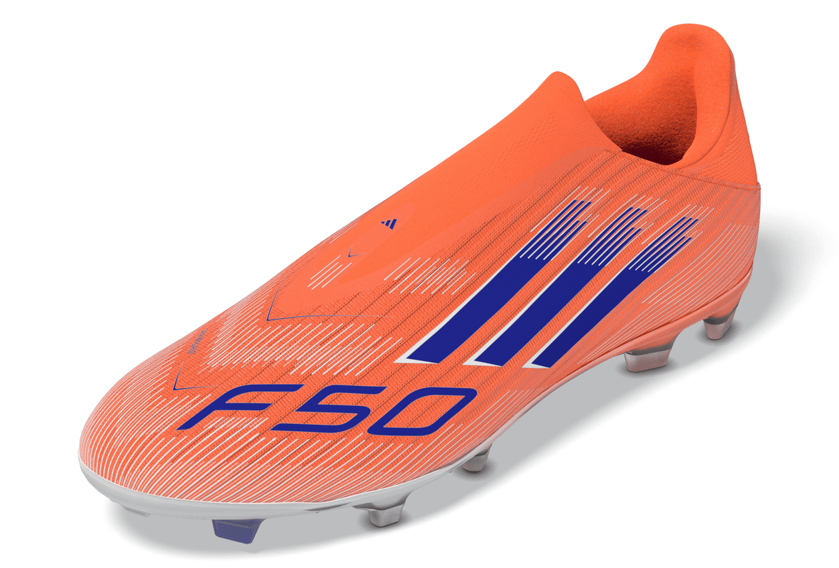 adidas F50 League Laceless FG/MG Men's Soccer Cleats - Orange/Blue/White