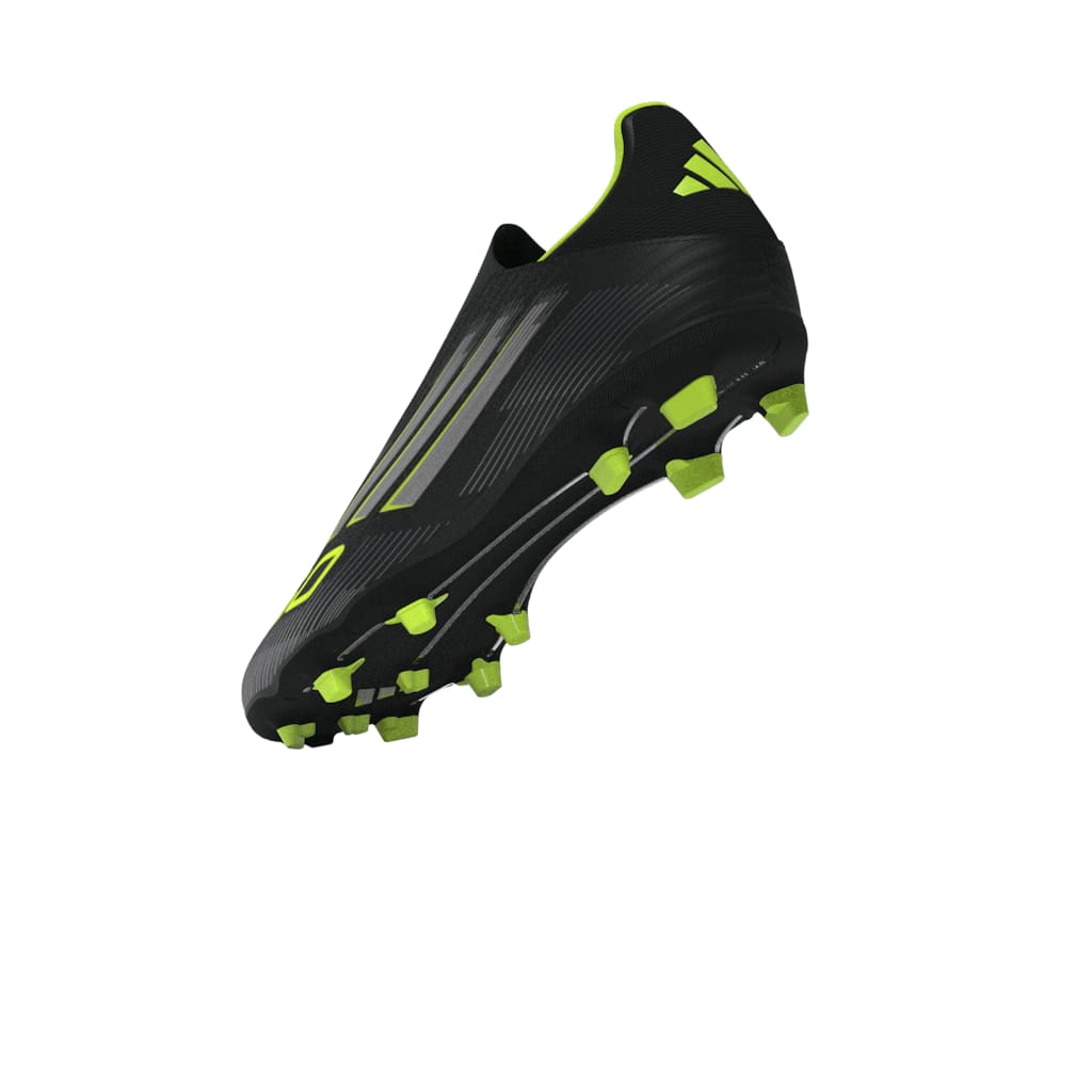 adidas F50 League Laceless FG/MG Men's Soccer Cleats - Black/IronMt/Lemon