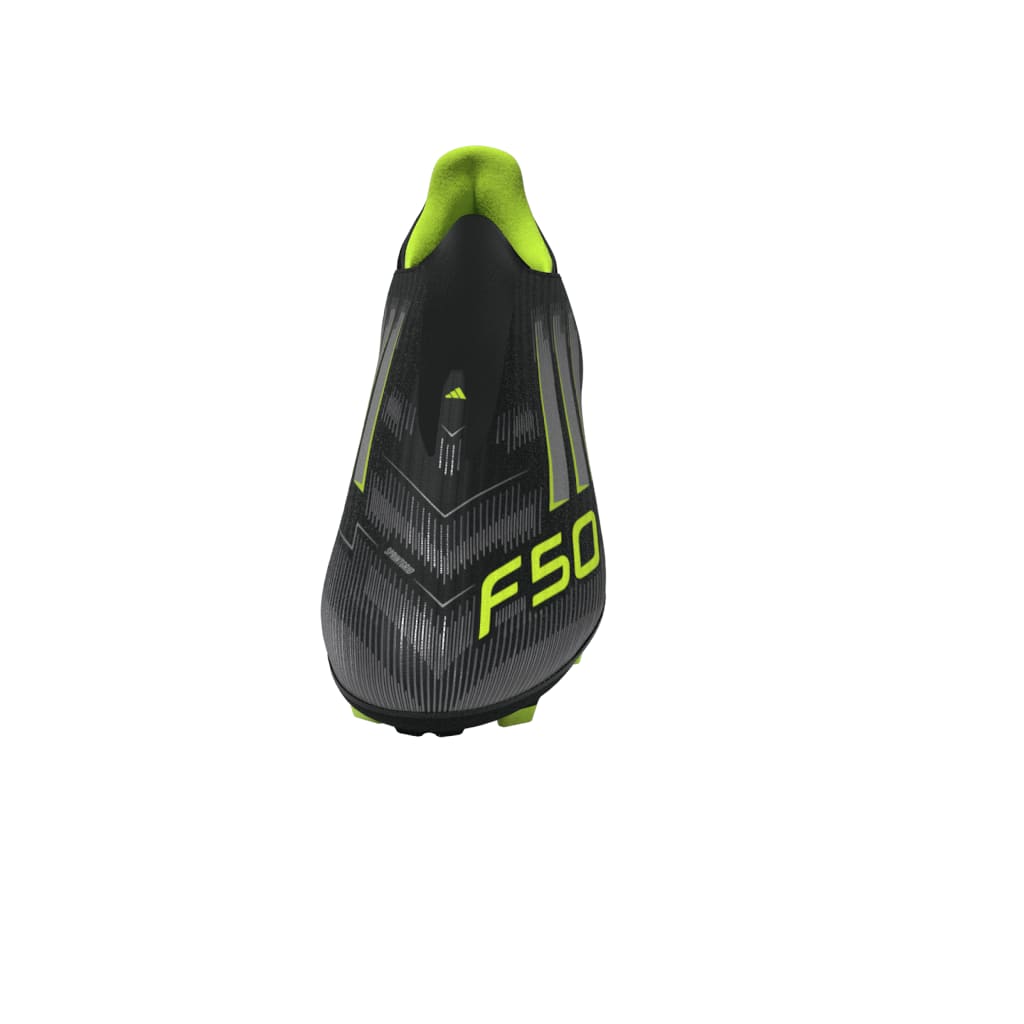 adidas F50 League Laceless FG/MG Men's Soccer Cleats - Black/IronMt/Lemon