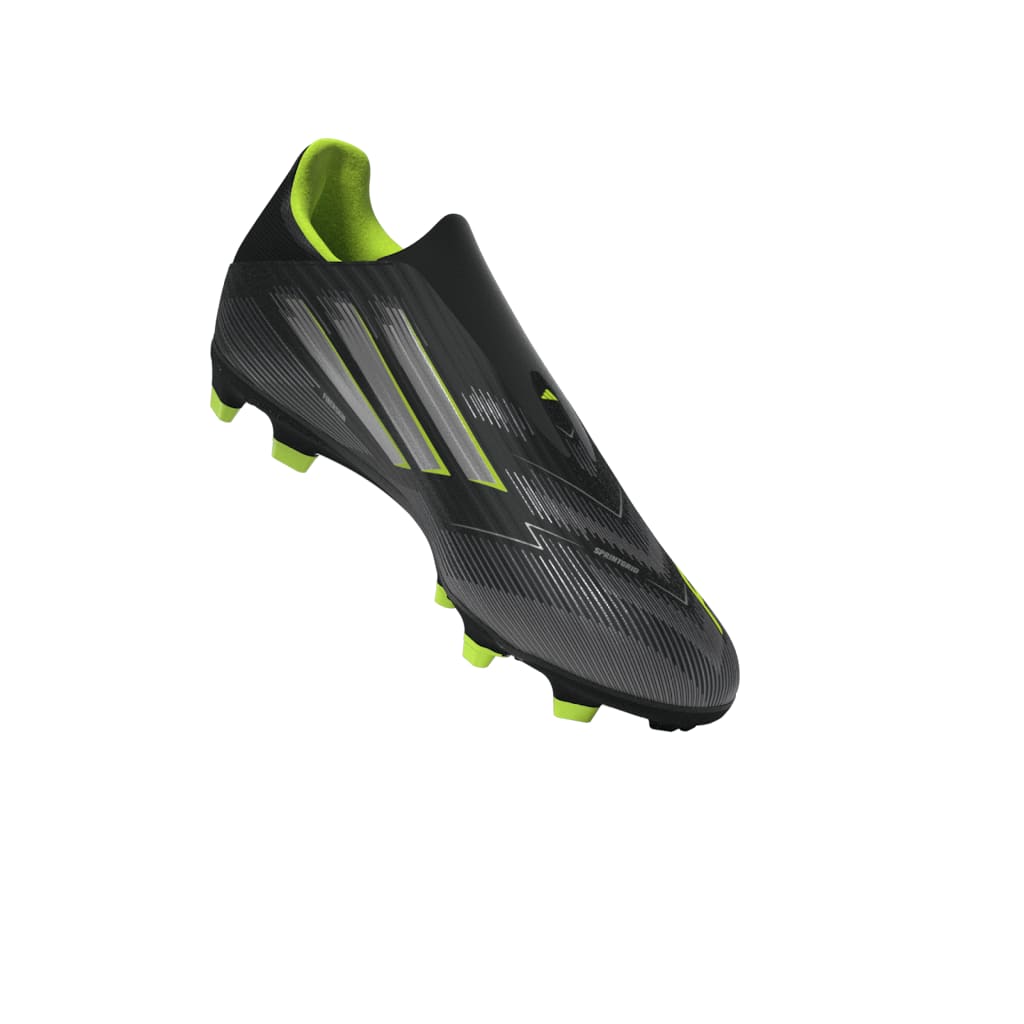 adidas F50 League Laceless FG/MG Men's Soccer Cleats - Black/IronMt/Lemon