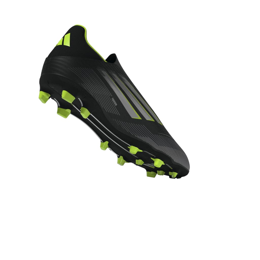 adidas F50 League Laceless FG/MG Men's Soccer Cleats - Black/IronMt/Lemon