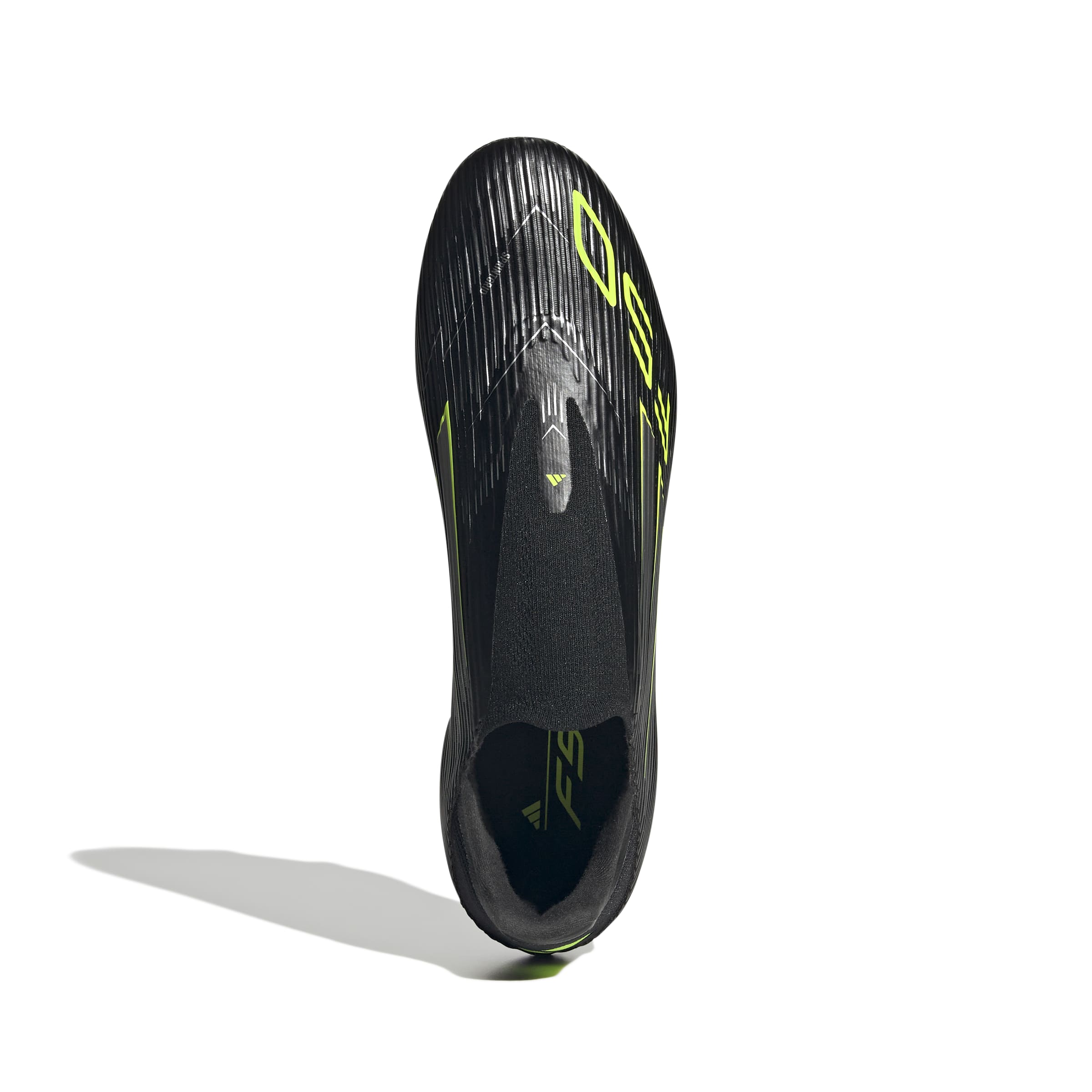 adidas F50 League Laceless FG/MG Men's Soccer Cleats - Black/IronMt/Lemon
