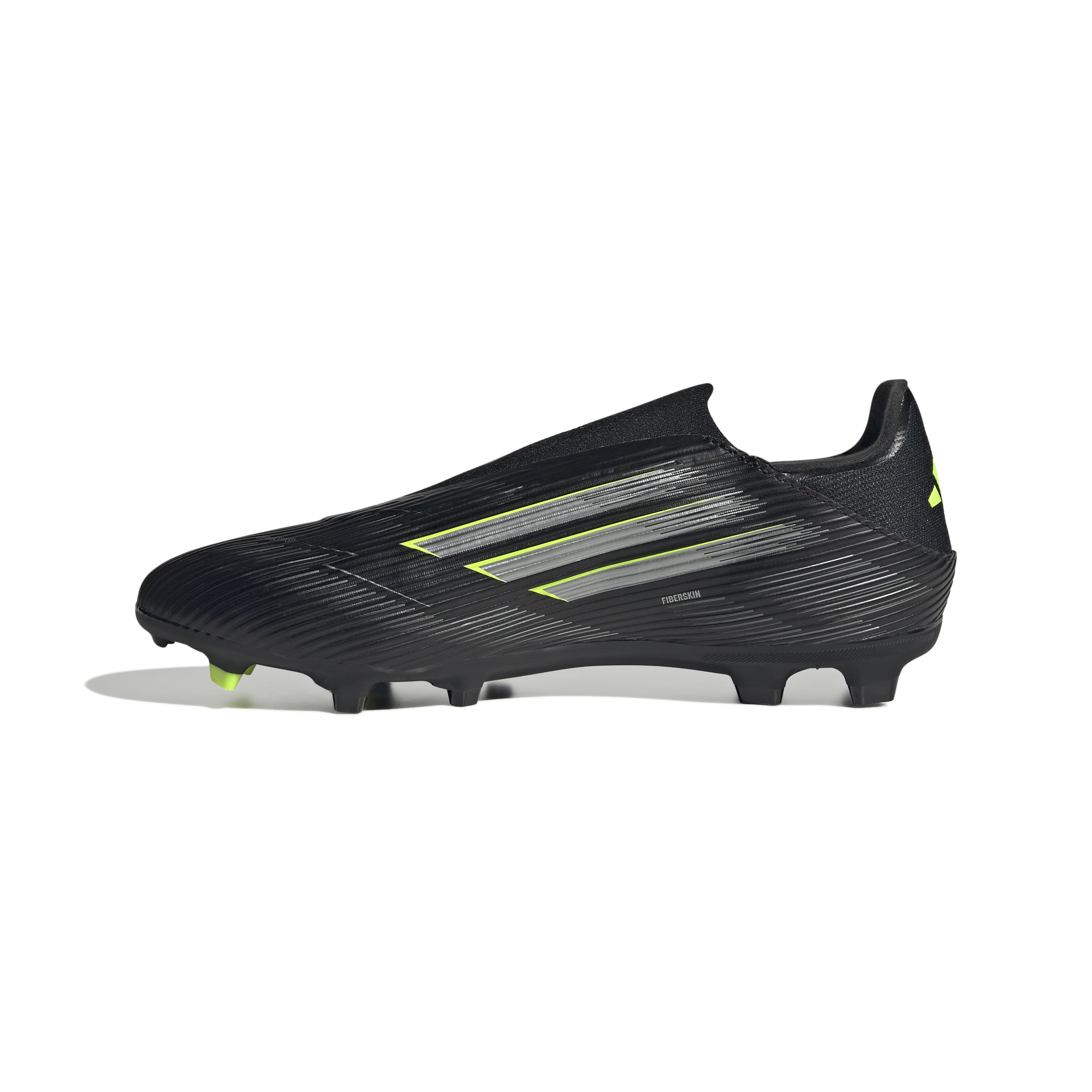 adidas F50 League Laceless FG/MG Men's Soccer Cleats - Black/IronMt/Lemon