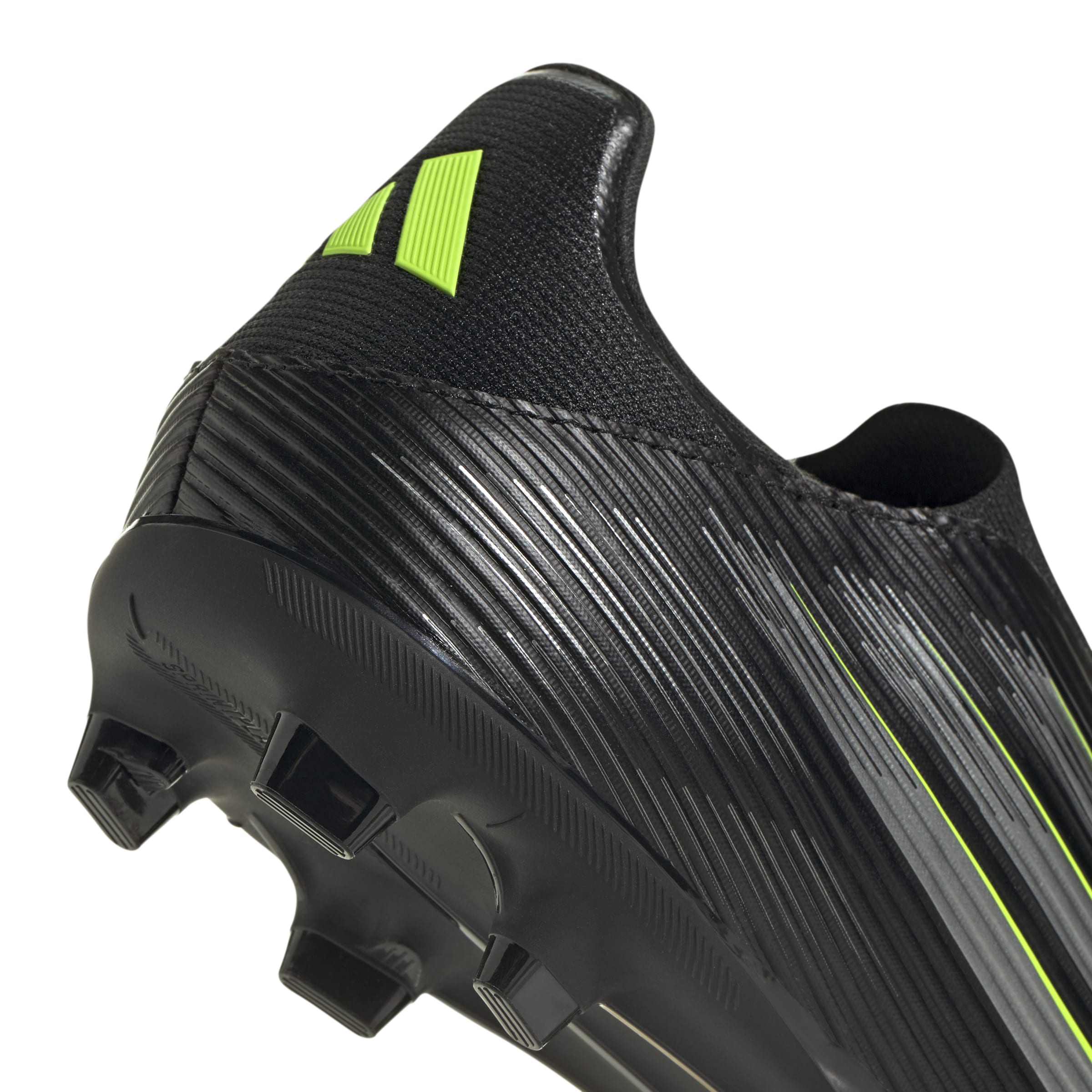 adidas F50 League Laceless FG/MG Men's Soccer Cleats - Black/IronMt/Lemon