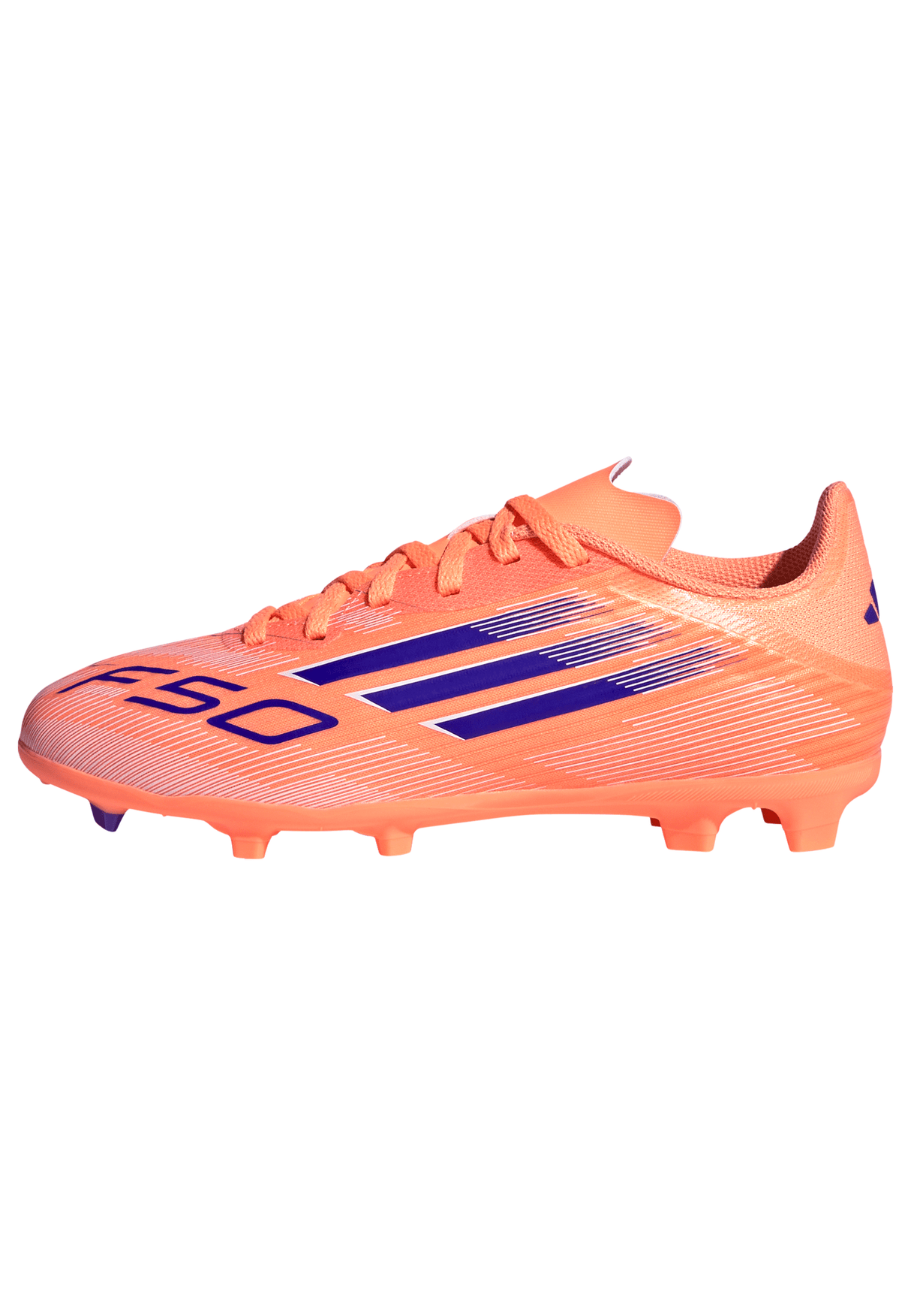 Botines de fútbol adidas F50 League FG/MG para jóvenes - Naranja/Azul/Blanco