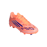 Botines de fútbol adidas F50 League FG/MG para jóvenes - Naranja/Azul/Blanco
