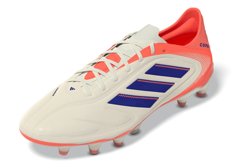 Botines de fútbol para hombre adidas Copa Pure III Elite FG - Blanco/Azul/Naranja
