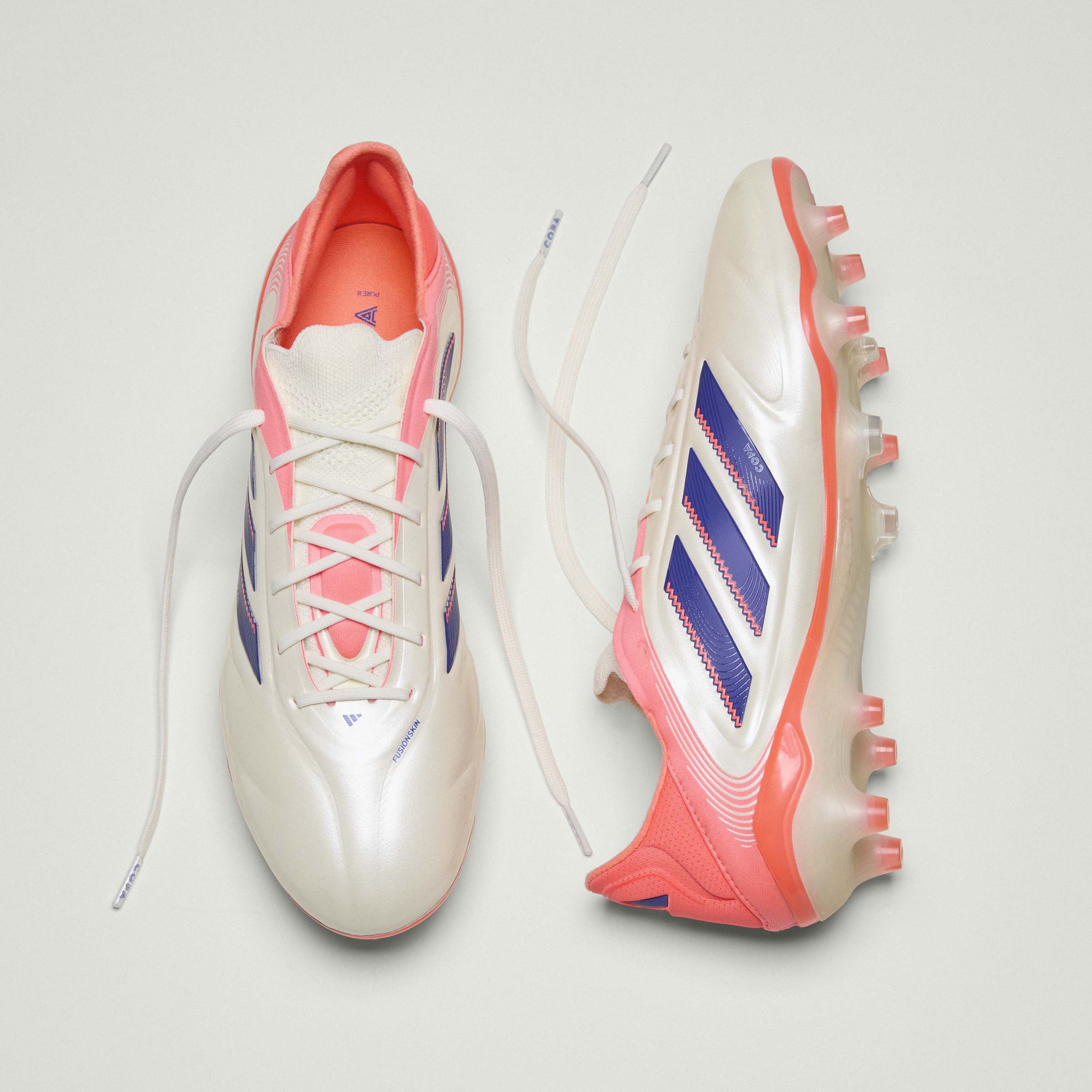 adidas Copa Pure III Elite FG Men's Soccer Cleats - White/Blue/Orange