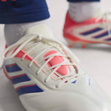 Botines de fútbol para hombre adidas Copa Pure III Elite FG - Blanco/Azul/Naranja