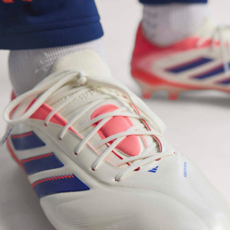 Botines de fútbol para hombre adidas Copa Pure III Elite FG - Blanco/Azul/Naranja