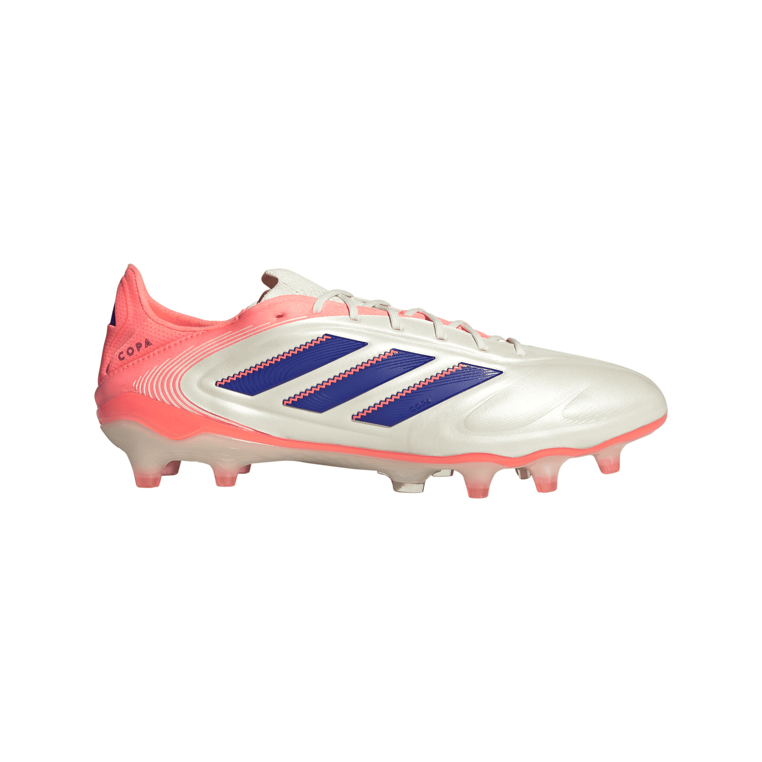 Botines de fútbol para hombre adidas Copa Pure III Elite FG - Blanco/Azul/Naranja
