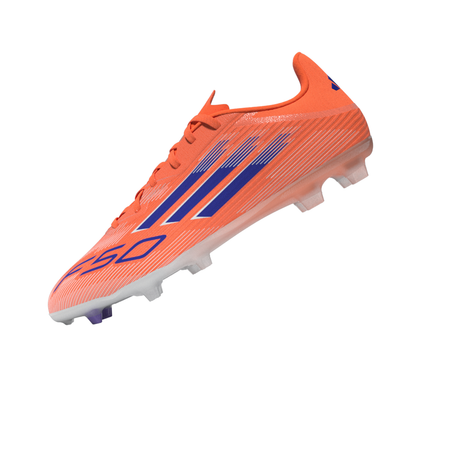 Botas de fútbol adidas F50 League FG/MG para hombre - Naranja/Azul/Blanco