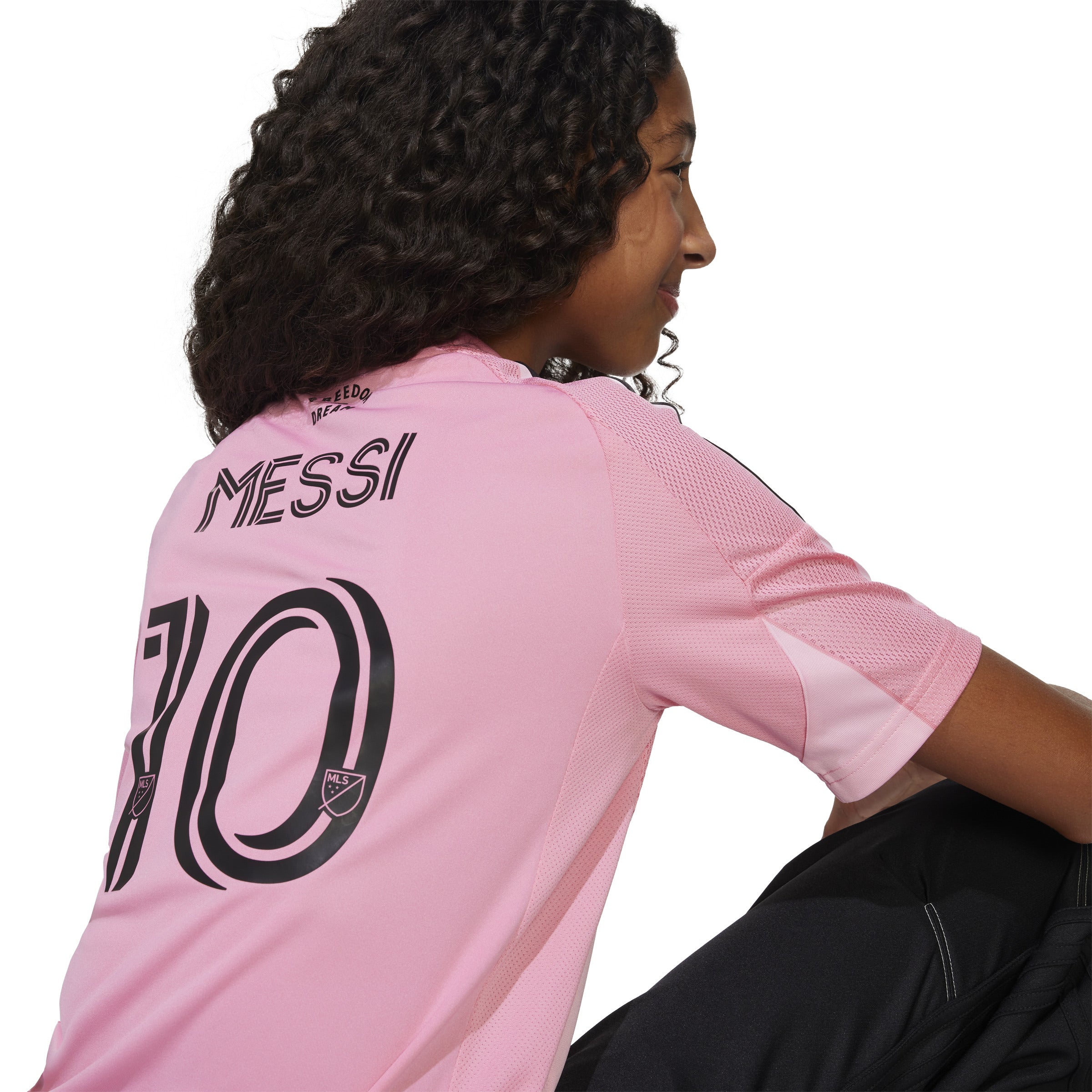 adidas Youth Inter Miami CF Messi Home Jersey 25/26 Pink