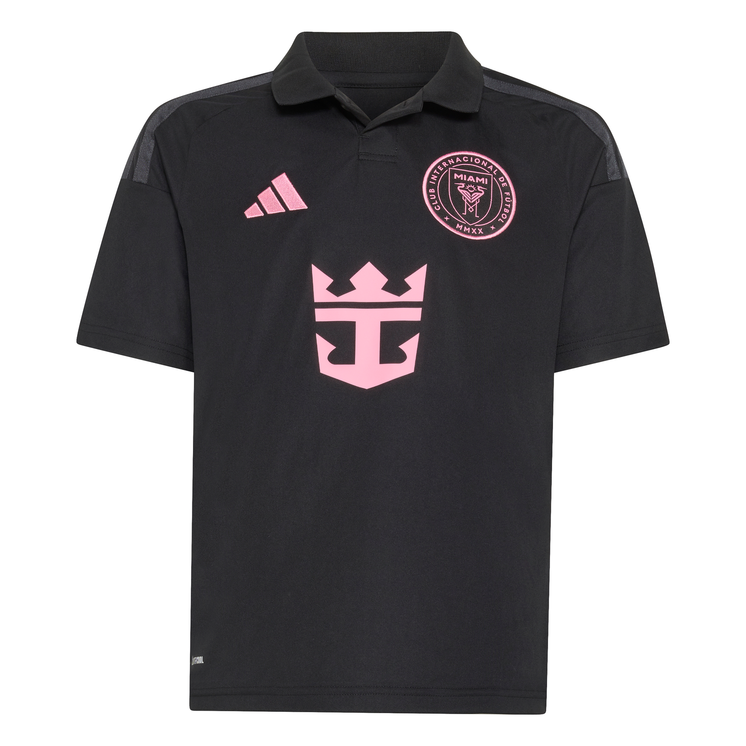 adidas Inter Miami CF Away Messi Youth Soccer Jersey 26/27 - Black/Pink