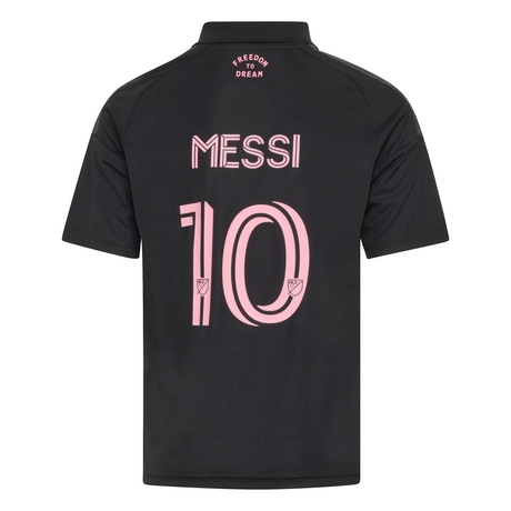 adidas Inter Miami CF Away Messi Youth Soccer Jersey 26/27 - Black/Pink