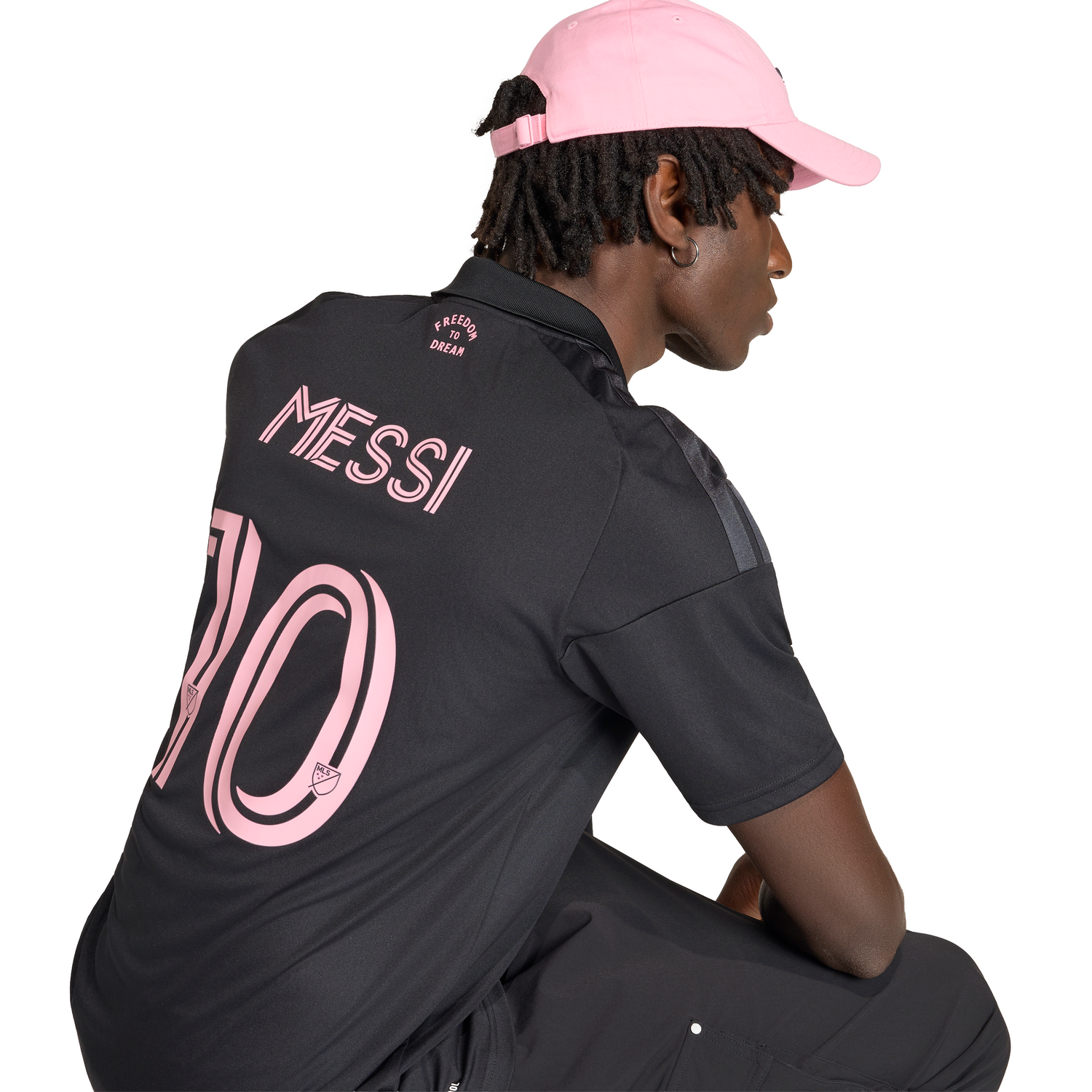 adidas Inter Miami CF Away Messi Men's Soccer Jersey 26/27 - Black/Pink