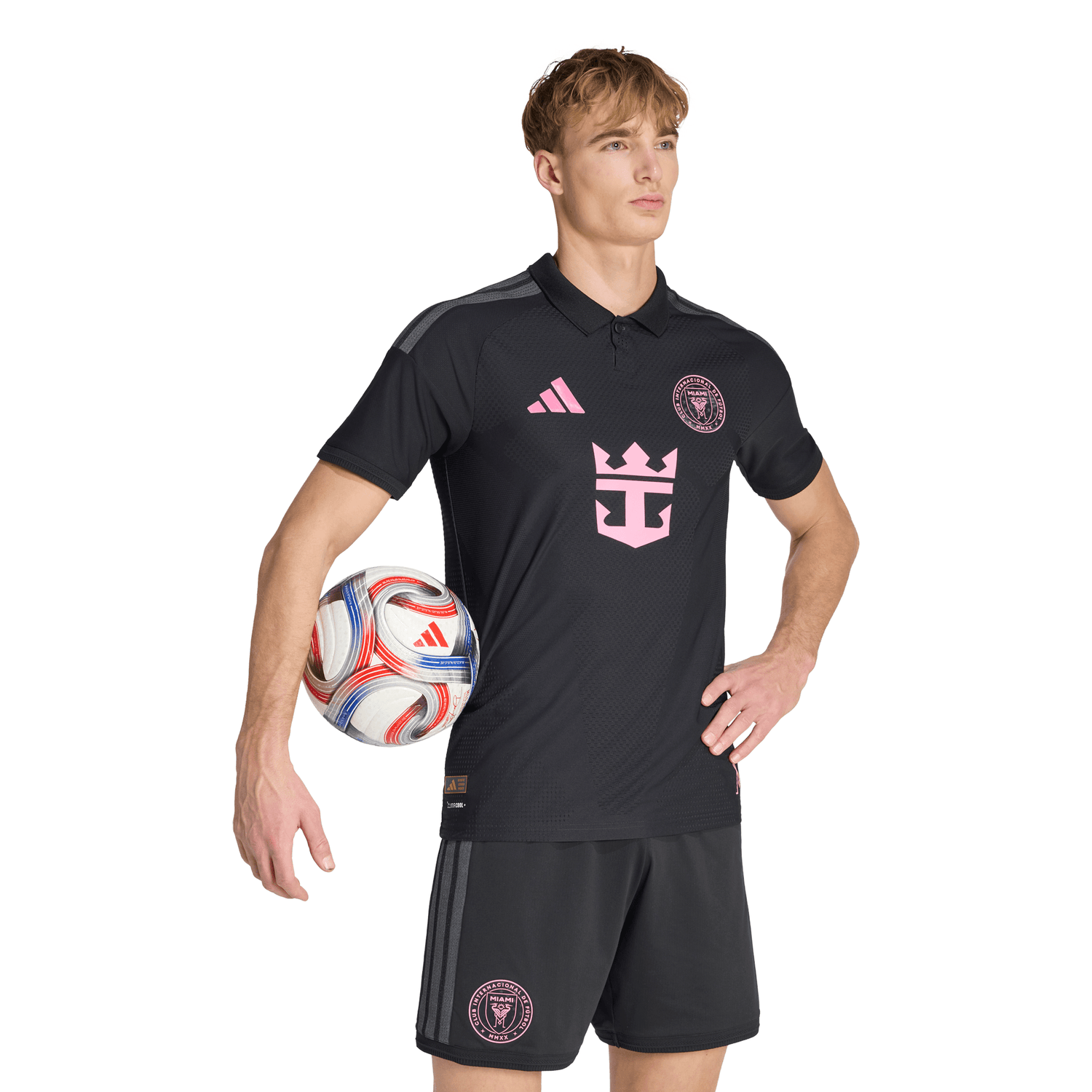 adidas Inter Miami CF Away Authentic Messi Men's Soccer Jersey 26/27 - Black/Pink