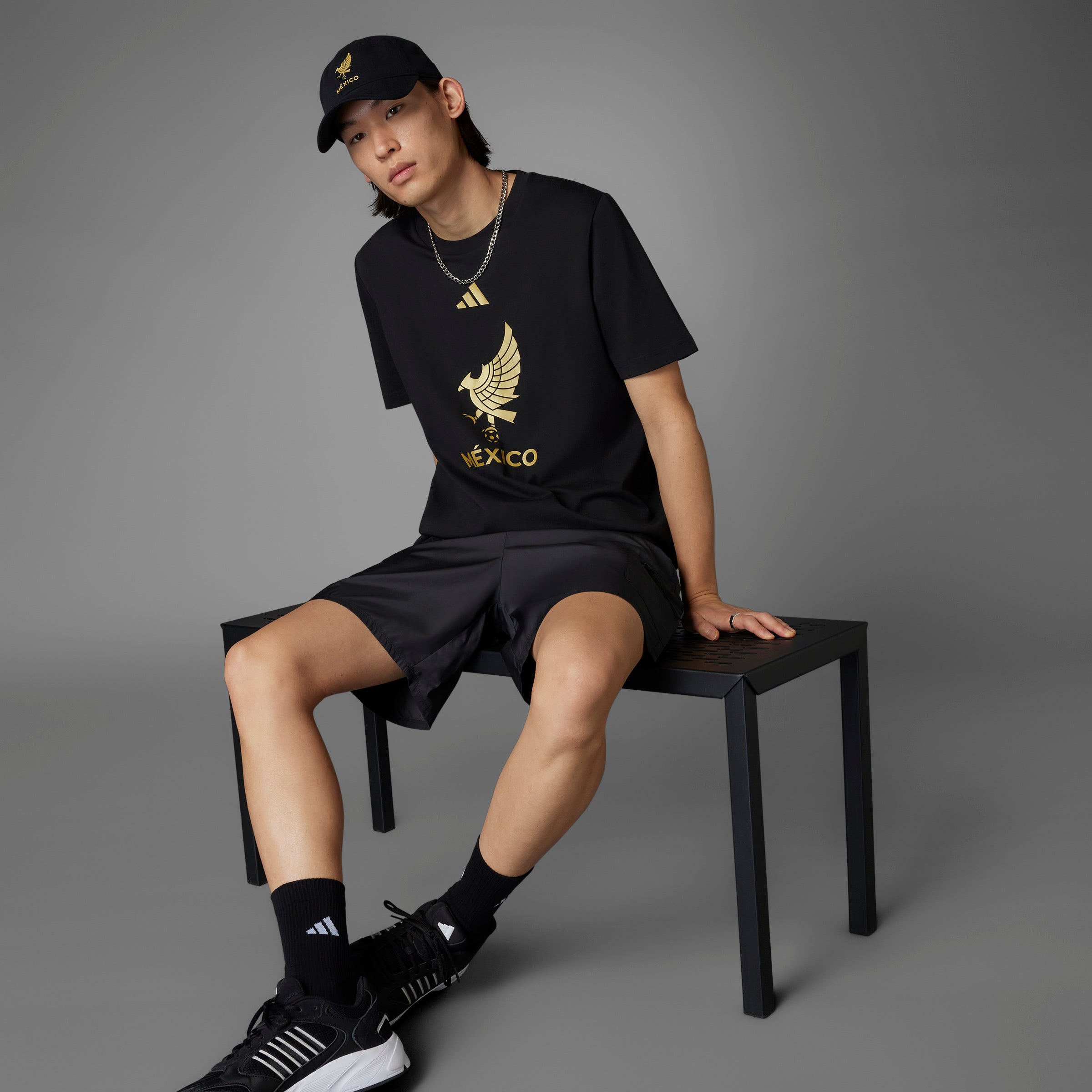 adidas Mexico Gold DNA T-Shirt Black/Gold