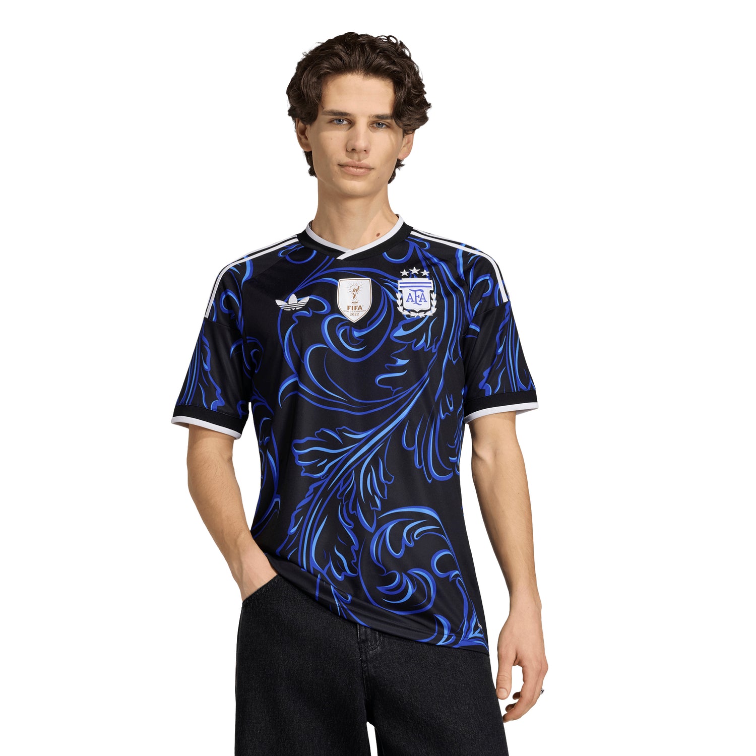 Camiseta de fútbol para hombre adidas Argentina visitante 2026 - Negro/Azul