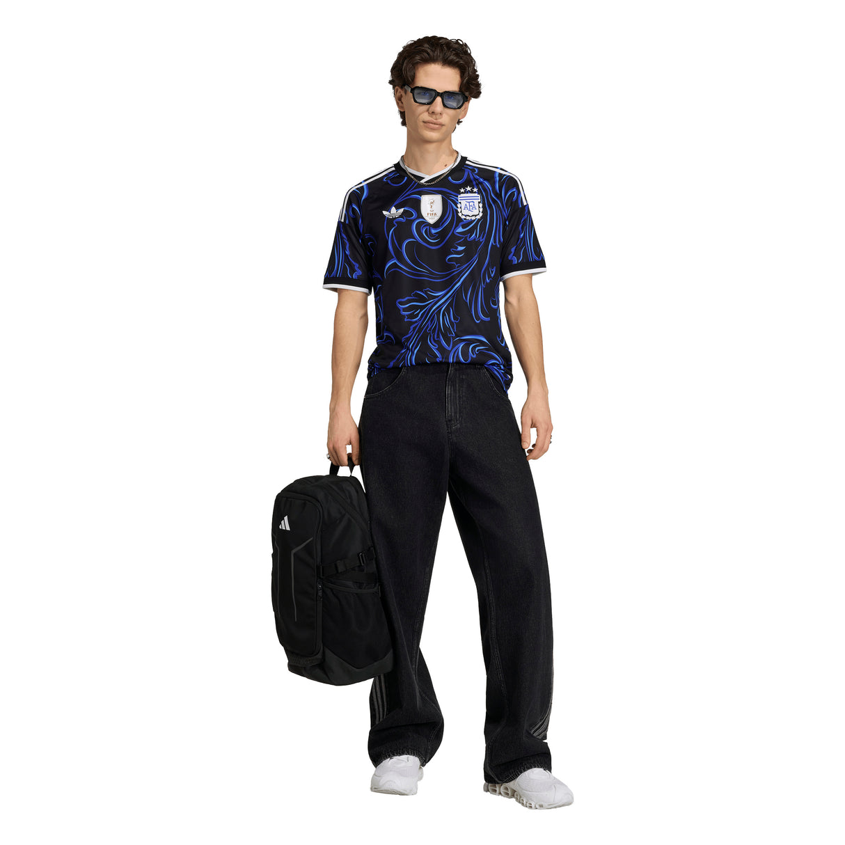 Camiseta de fútbol para hombre adidas Argentina visitante 2026 - Negro/Azul
