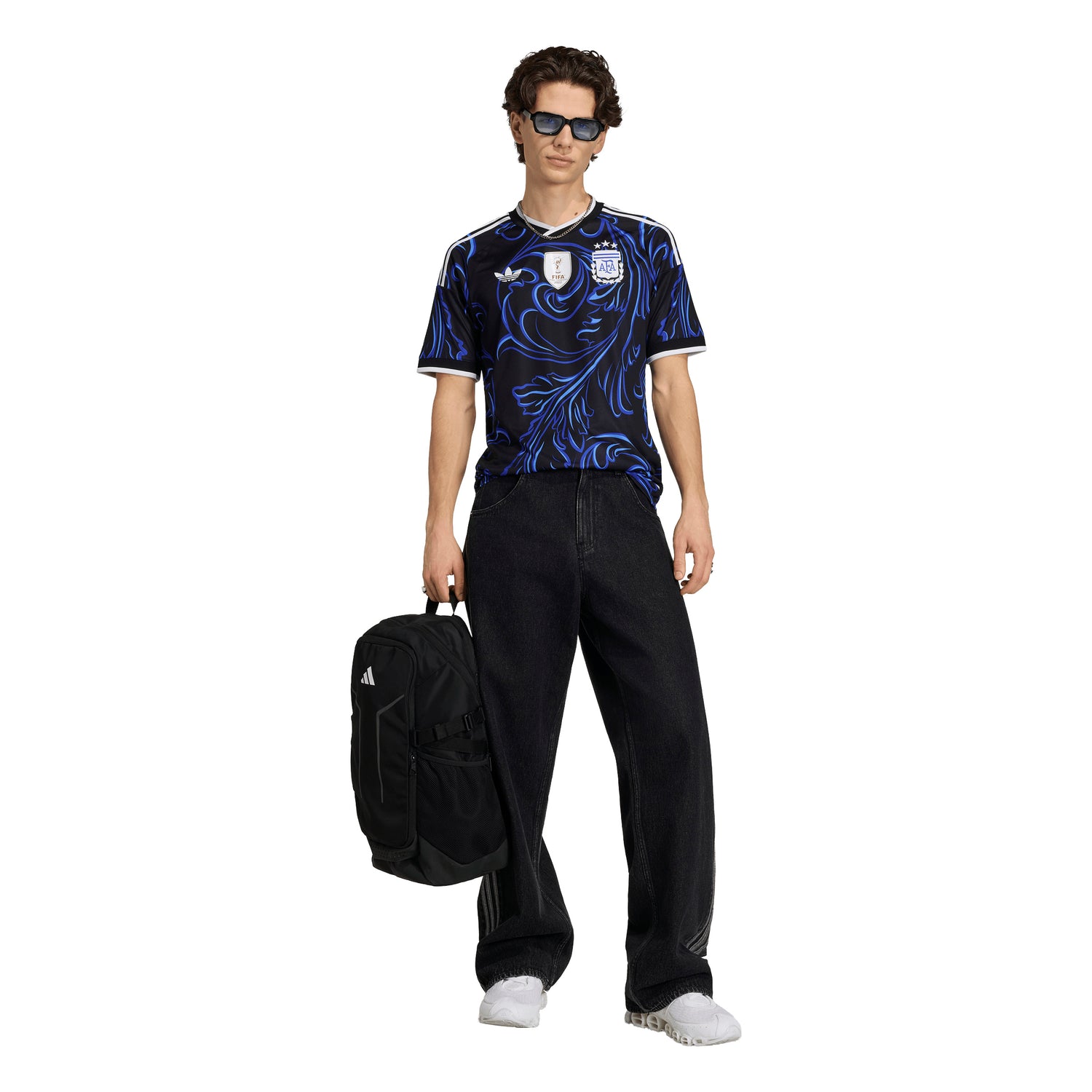Camiseta de fútbol para hombre adidas Argentina visitante 2026 - Negro/Azul