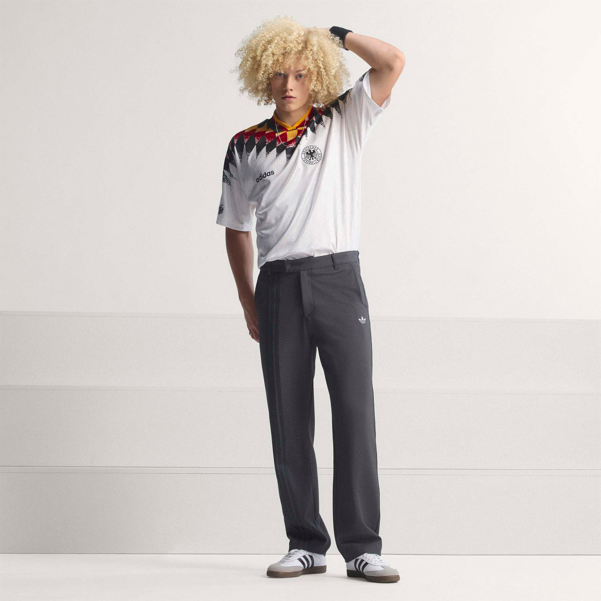 Camiseta de fútbol para hombre adidas Alemania local 1994 - Blanco/Negro/Rojo