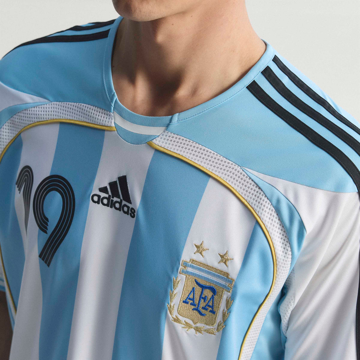 adidas Argentina Home Messi Men's Soccer Jersey 2006 - White/Sky Blue