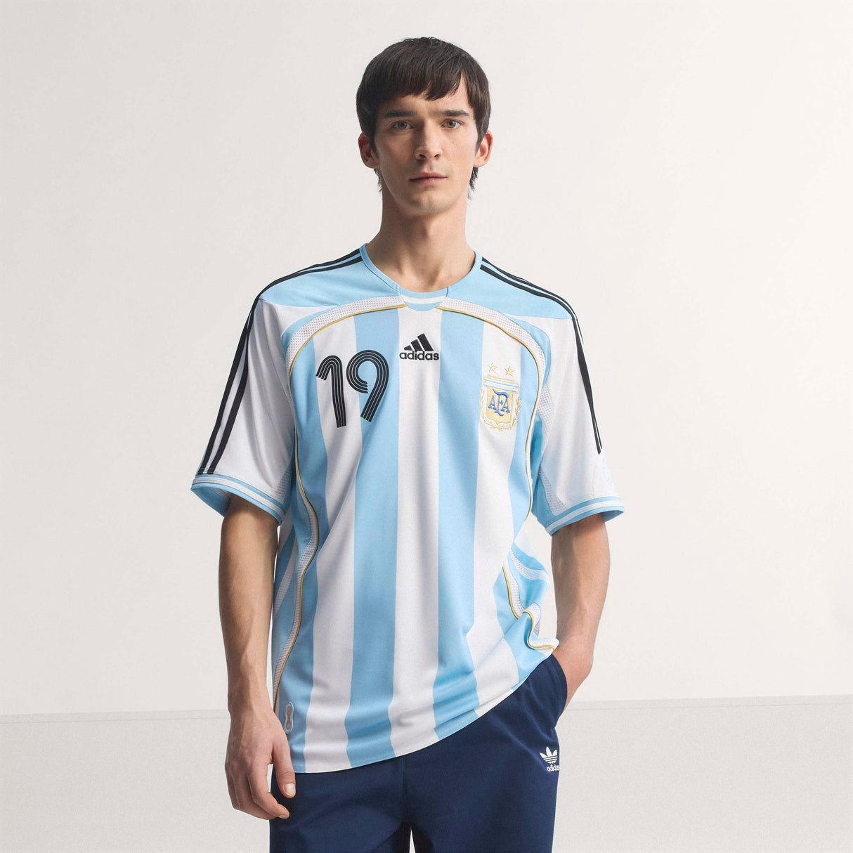 adidas Argentina Home Messi Men's Soccer Jersey 2006 - White/Sky Blue