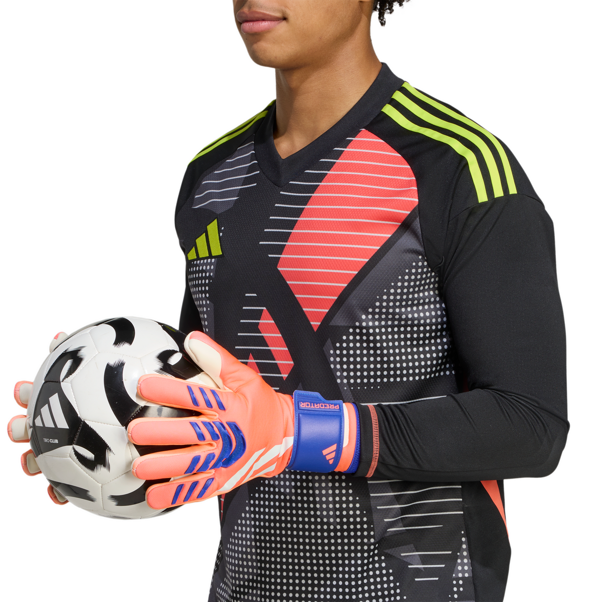 Guantes de portero de fútbol adidas Predator League para hombre - Naranja/Blanco/Azul