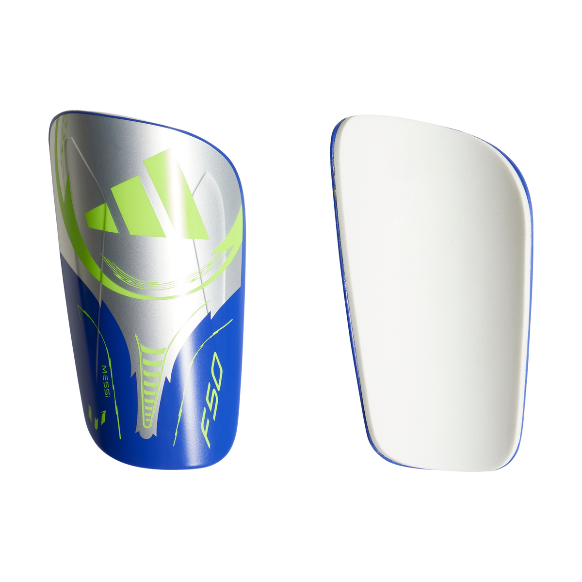adidas Messi Club Shin Guards Silver/Blue