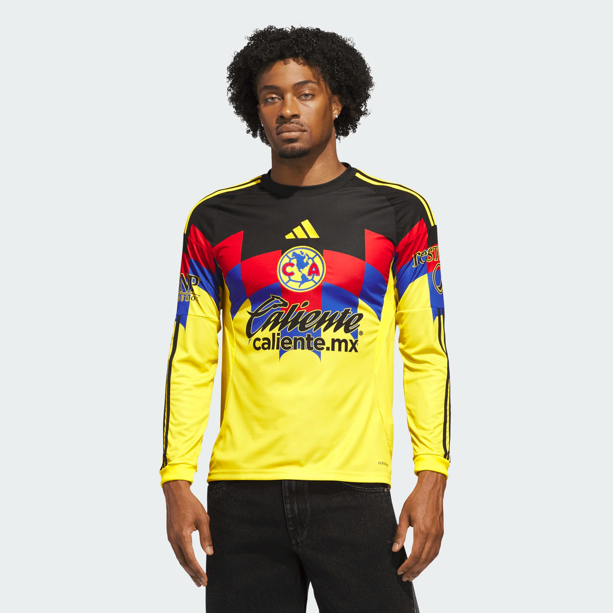 adidas Club América Long Sleeve Men's Home Jersey 25/26- Yellow