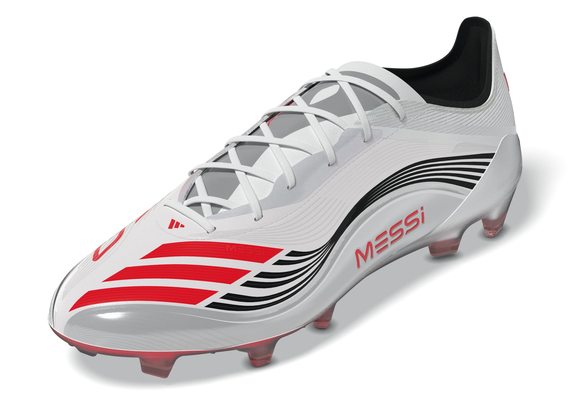 adidas F50 Messi Elite Firm Ground Soccer Cleats- White/Red