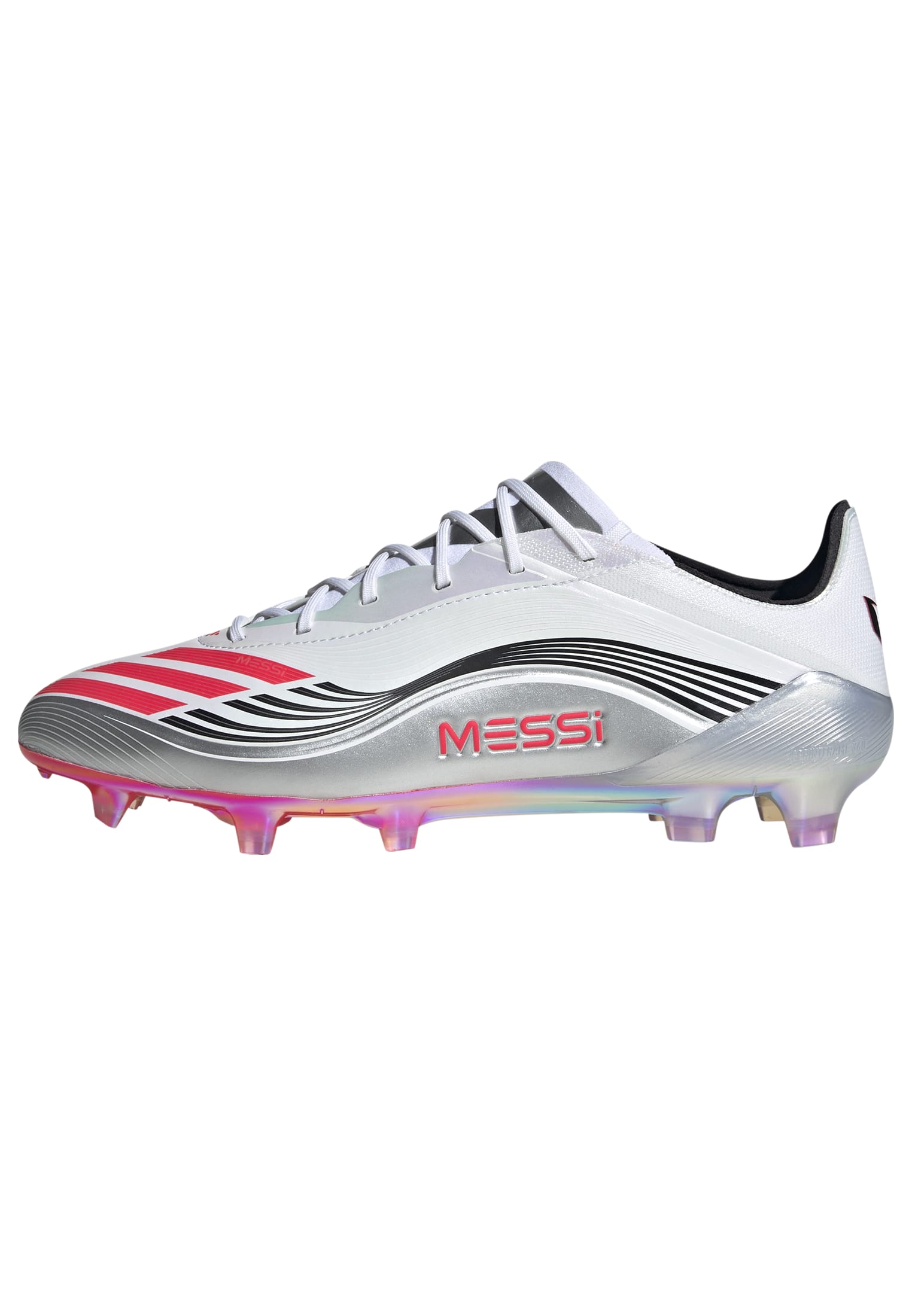 adidas F50 Messi Elite Firm Ground Soccer Cleats- White/Red