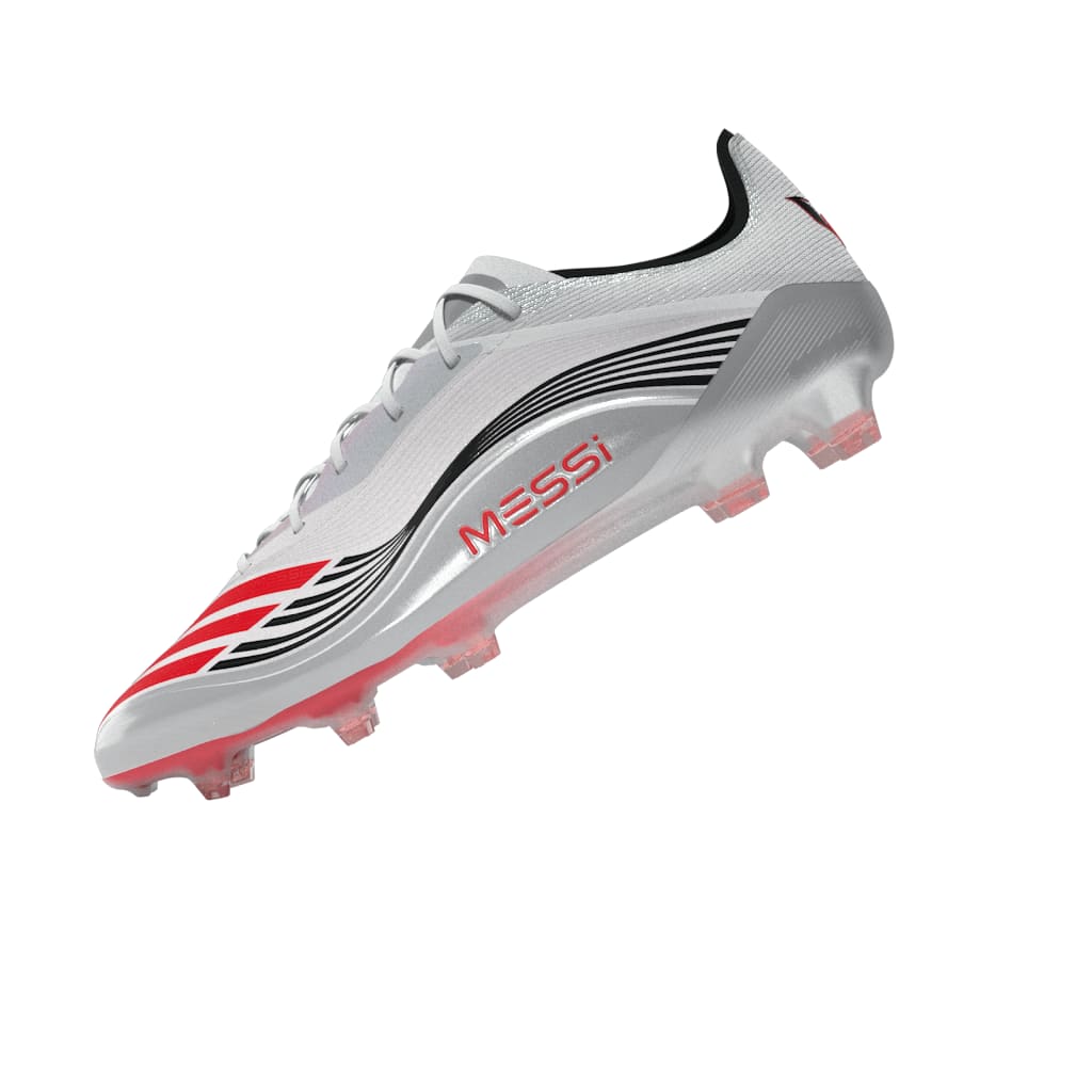 adidas F50 Messi Elite Firm Ground Soccer Cleats- White/Red