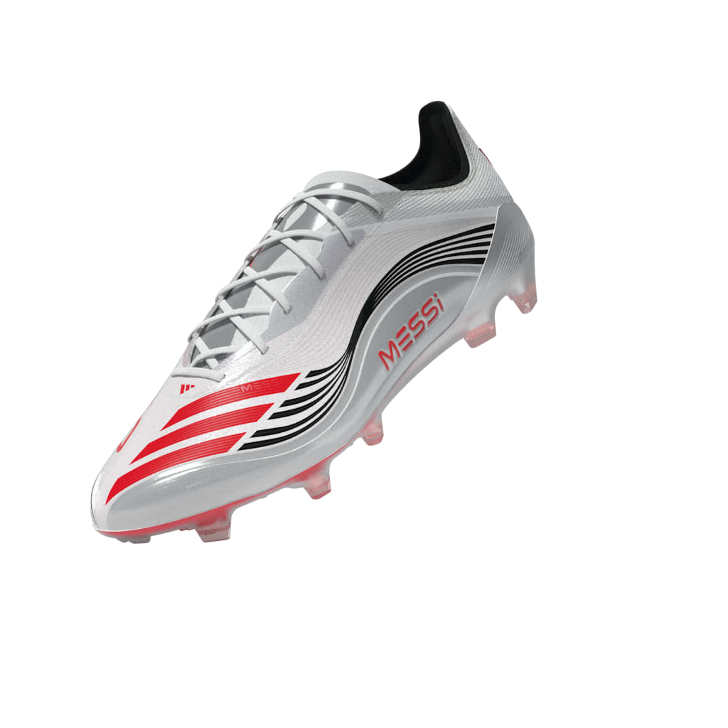 adidas F50 Messi Elite Firm Ground Soccer Cleats- White/Red