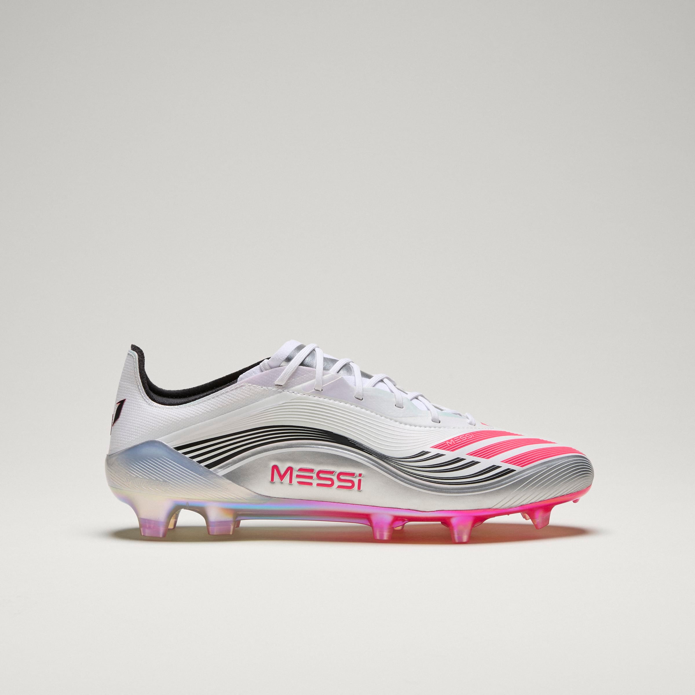 adidas F50 Messi Elite Firm Ground Soccer Cleats- White/Red
