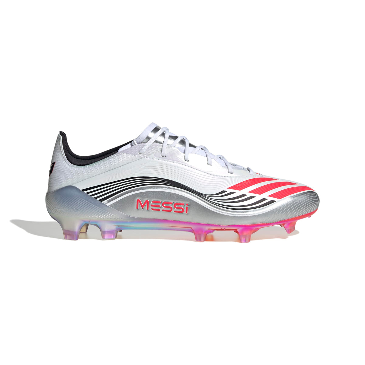 adidas F50 Messi Elite Firm Ground Soccer Cleats- White/Red